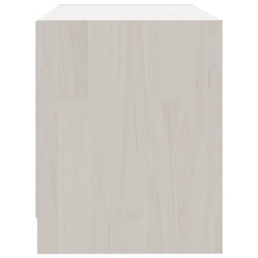 vidaXL Έπιπλο Τηλεόρασης Λευκό 80x31x39cm από Μασίφ Ξύλο Πεύκου
