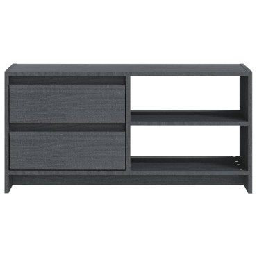 vidaXL Έπιπλο Τηλεόρασης Γκρι 80x31x39cm από Μασίφ Ξύλο Πεύκου