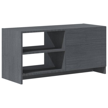 vidaXL Έπιπλο Τηλεόρασης Γκρι 80x31x39cm από Μασίφ Ξύλο Πεύκου