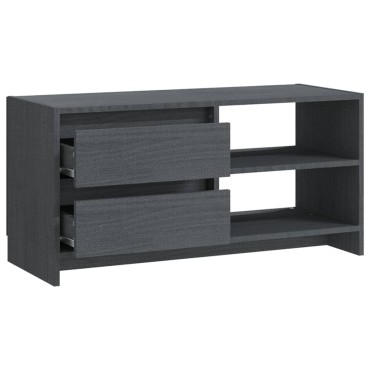vidaXL Έπιπλο Τηλεόρασης Γκρι 80x31x39cm από Μασίφ Ξύλο Πεύκου