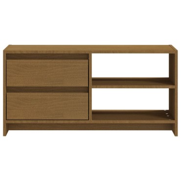 vidaXL Έπιπλο Τηλεόρασης Μελί 80x31x39cm από Μασίφ Ξύλο Πεύκου