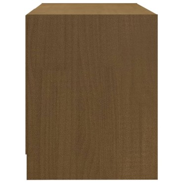 vidaXL Έπιπλο Τηλεόρασης Μελί 80x31x39cm από Μασίφ Ξύλο Πεύκου