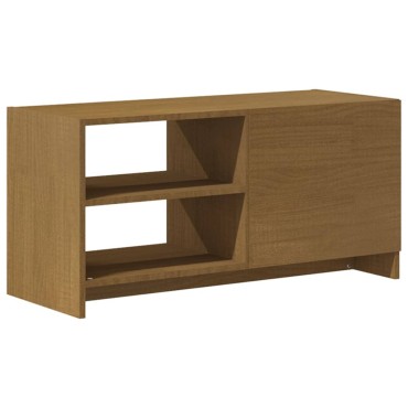vidaXL Έπιπλο Τηλεόρασης Μελί 80x31x39cm από Μασίφ Ξύλο Πεύκου