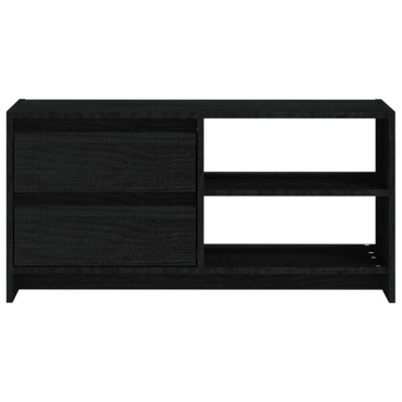 vidaXL Έπιπλο Τηλεόρασης Μαύρο 80x31x39cm από Μασίφ Ξύλο Πεύκου