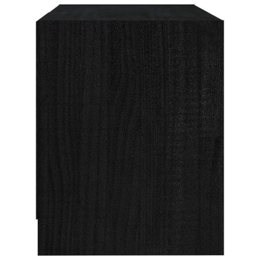 vidaXL Έπιπλο Τηλεόρασης Μαύρο 80x31x39cm από Μασίφ Ξύλο Πεύκου