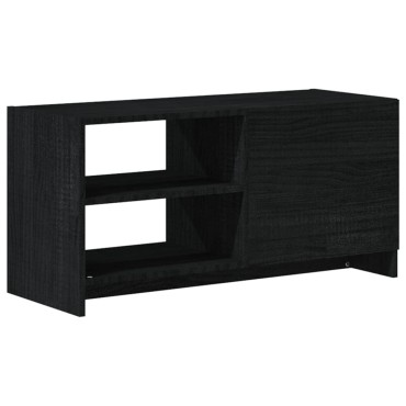 vidaXL Έπιπλο Τηλεόρασης Μαύρο 80x31x39cm από Μασίφ Ξύλο Πεύκου