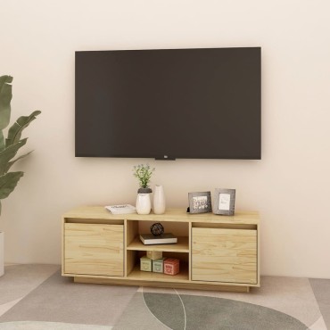 vidaXL Έπιπλο Τηλεόρασης 110x30x40cm από Μασίφ Ξύλο Πεύκου