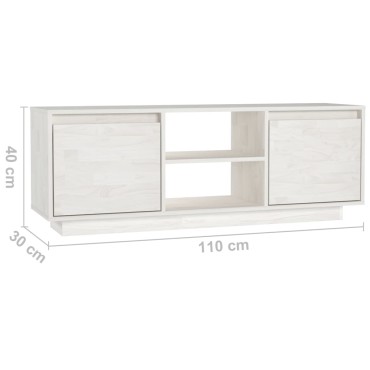 vidaXL Έπιπλο Τηλεόρασης 110x30x40cm από Μασίφ Ξύλο Πεύκου