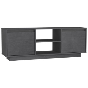 vidaXL Έπιπλο Τηλεόρασης Γκρι 110x30x40cm από Μασίφ Ξύλο Πεύκου