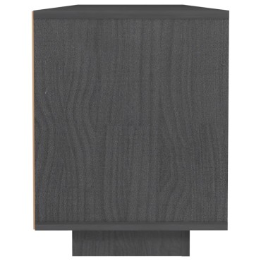 vidaXL Έπιπλο Τηλεόρασης Γκρι 110x30x40cm από Μασίφ Ξύλο Πεύκου
