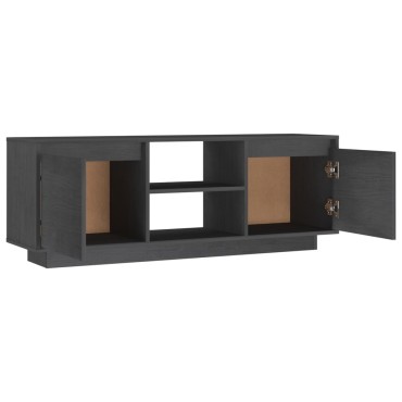 vidaXL Έπιπλο Τηλεόρασης Γκρι 110x30x40cm από Μασίφ Ξύλο Πεύκου