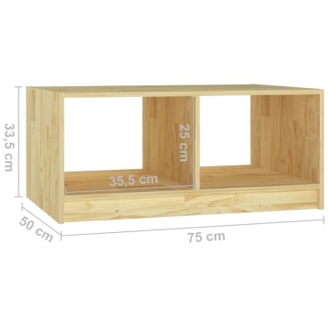 vidaXL Τραπεζάκι Σαλονιού 75x50x33,5cm από Μασίφ Ξύλο Πεύκου 1 τεμ.