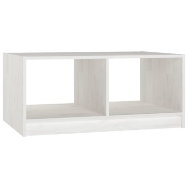 vidaXL Τραπεζάκι Σαλονιού Λευκό 75x50x33,5cm από Μασίφ Ξύλο Πεύκου 1 τεμ.