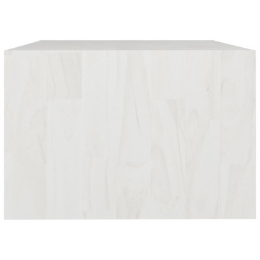 vidaXL Τραπεζάκι Σαλονιού Λευκό 75x50x33,5cm από Μασίφ Ξύλο Πεύκου 1 τεμ.