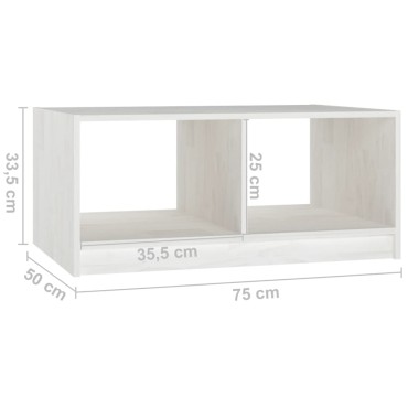 vidaXL Τραπεζάκι Σαλονιού Λευκό 75x50x33,5cm από Μασίφ Ξύλο Πεύκου 1 τεμ.