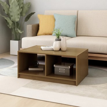 vidaXL Τραπεζάκι Σαλονιού Καφέ Μελί 75x50x33,5cm Μασίφ Ξύλο Πεύκου 1 τεμ.