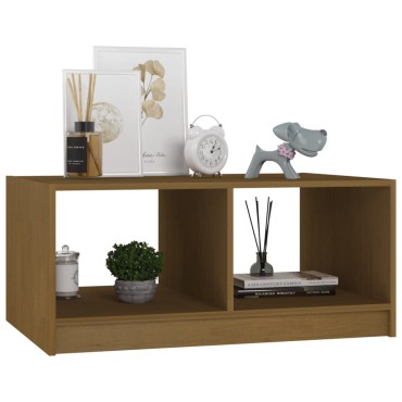 vidaXL Τραπεζάκι Σαλονιού Καφέ Μελί 75x50x33,5cm Μασίφ Ξύλο Πεύκου 1 τεμ.