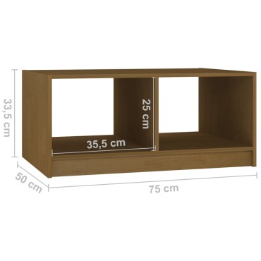 vidaXL Τραπεζάκι Σαλονιού Καφέ Μελί 75x50x33,5cm Μασίφ Ξύλο Πεύκου 1 τεμ.