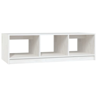 vidaXL Τραπεζάκι Σαλονιού Λευκό 110x50x34cm από Μασίφ Ξύλο Πεύκου 1 τεμ.
