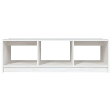 vidaXL Τραπεζάκι Σαλονιού Λευκό 110x50x34cm από Μασίφ Ξύλο Πεύκου 1 τεμ.