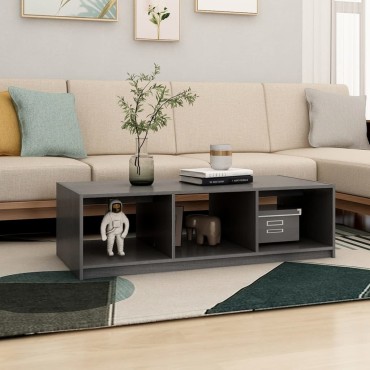 vidaXL Τραπεζάκι Σαλονιού Γκρι 110x50x34cm από Μασίφ Ξύλο Πεύκου 1 τεμ.