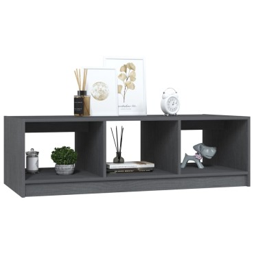 vidaXL Τραπεζάκι Σαλονιού Γκρι 110x50x34cm από Μασίφ Ξύλο Πεύκου 1 τεμ.
