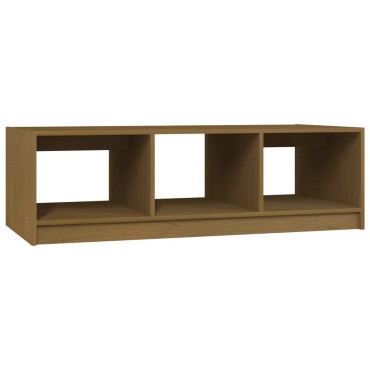 vidaXL Τραπεζάκι Σαλονιού Καφέ Μελί 110x50x34cm από Μασίφ Ξύλο Πεύκου 1 τεμ.