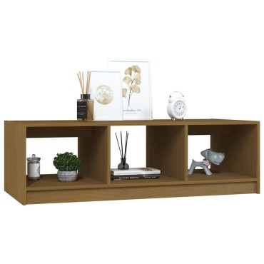 vidaXL Τραπεζάκι Σαλονιού Καφέ Μελί 110x50x34cm από Μασίφ Ξύλο Πεύκου 1 τεμ.