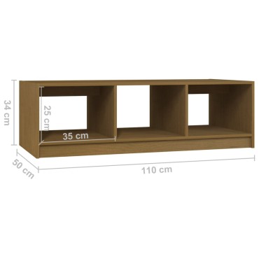 vidaXL Τραπεζάκι Σαλονιού Καφέ Μελί 110x50x34cm από Μασίφ Ξύλο Πεύκου 1 τεμ.