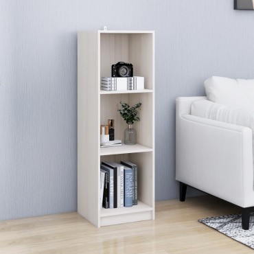 vidaXL Βιβλιοθήκη/Διαχωρ. Χώρου Λευκό 36x33x110cm Μασίφ Ξύλο Πεύκου 1 τεμ.