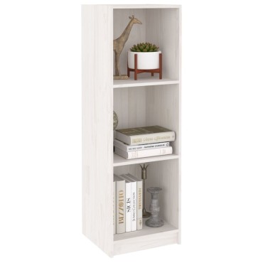 vidaXL Βιβλιοθήκη/Διαχωρ. Χώρου Λευκό 36x33x110cm Μασίφ Ξύλο Πεύκου 1 τεμ.