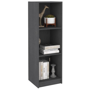 vidaXL Βιβλιοθήκη/Διαχωρ. Χώρου Γκρι 36x33x110cm Μασίφ Ξύλο Πεύκου 1 τεμ.