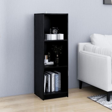 vidaXL Βιβλιοθήκη/Διαχωρ. Χώρου Μαύρο 36x33x110cm Μασίφ Ξύλο Πεύκου 1 τεμ.