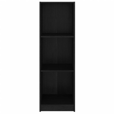 vidaXL Βιβλιοθήκη/Διαχωρ. Χώρου Μαύρο 36x33x110cm Μασίφ Ξύλο Πεύκου 1 τεμ.
