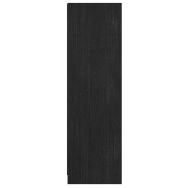 vidaXL Βιβλιοθήκη/Διαχωρ. Χώρου Μαύρο 36x33x110cm Μασίφ Ξύλο Πεύκου 1 τεμ.