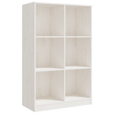 vidaXL Βιβλιοθήκη Λευκή 70x33x110cm από Μασίφ Ξύλο Πεύκου 1 τεμ.