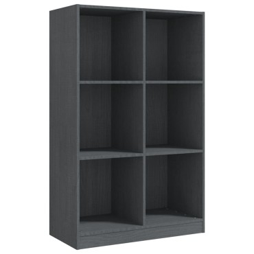 vidaXL Βιβλιοθήκη Γκρι 70x33x110cm από Μασίφ Ξύλο Πεύκου 1 τεμ.