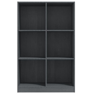 vidaXL Βιβλιοθήκη Γκρι 70x33x110cm από Μασίφ Ξύλο Πεύκου 1 τεμ.