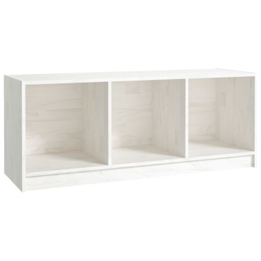 vidaXL Έπιπλο Τηλεόρασης Λευκό 104x33x41cm από Μασίφ Ξύλο Πεύκου