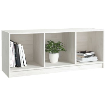 vidaXL Έπιπλο Τηλεόρασης Λευκό 104x33x41cm από Μασίφ Ξύλο Πεύκου