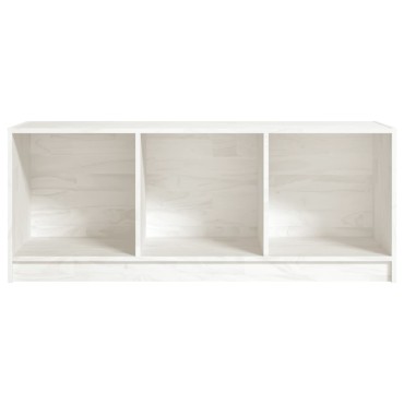 vidaXL Έπιπλο Τηλεόρασης Λευκό 104x33x41cm από Μασίφ Ξύλο Πεύκου