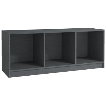 vidaXL Έπιπλο Τηλεόρασης Γκρι 104x33x41cm από Μασίφ Ξύλο Πεύκου