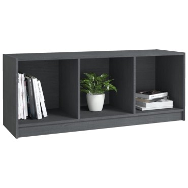 vidaXL Έπιπλο Τηλεόρασης Γκρι 104x33x41cm από Μασίφ Ξύλο Πεύκου