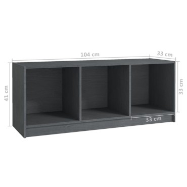 vidaXL Έπιπλο Τηλεόρασης Γκρι 104x33x41cm από Μασίφ Ξύλο Πεύκου