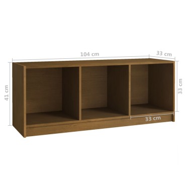 vidaXL Έπιπλο Τηλεόρασης Καφέ Μελί 104x33x41cm από Μασίφ Ξύλο Πεύκου