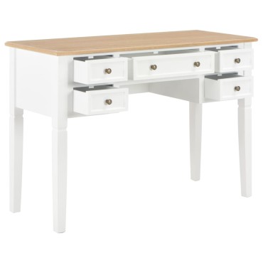 280069 vidaXL Writing Desk White 109,5x45x77,5cm Wood 1 τεμ.