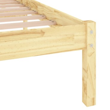 vidaXL Πλαίσιο Κρεβατιού 120x190cm από Μασίφ Ξύλο Small Double 1 τεμ. - Μονό