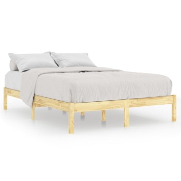 vidaXL Πλαίσιο Κρεβατιού 140x190cm από Μασίφ Ξύλο Πεύκου 1 τεμ. - Μονό