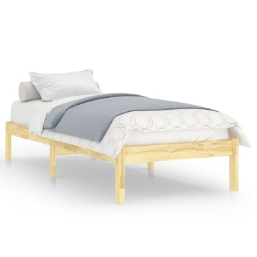 vidaXL Πλαίσιο Κρεβατιού 90x200cm από Μασίφ Ξύλο Πεύκου 1 τεμ. - Μονό