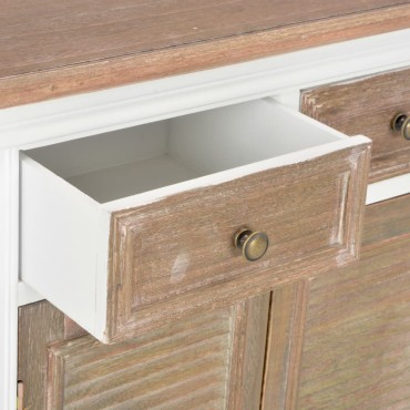 vidaXL Μπουφές Ψηλός Λευκός 60x30x80cm από Μασίφ Ξύλο 1 τεμ.